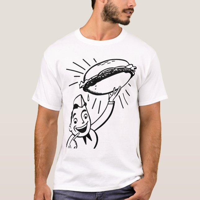 Retro hamburgareskjorta t shirt (Framsida)