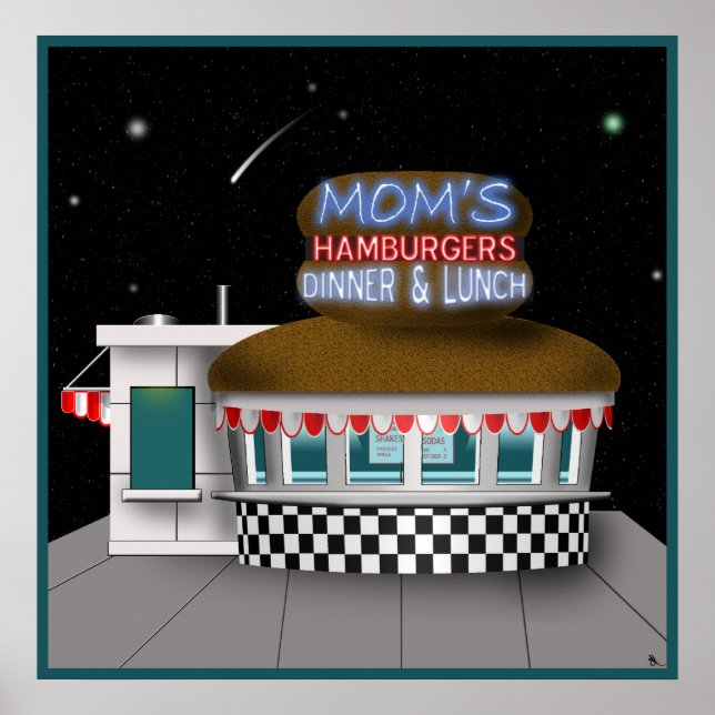 Retro Hamburger Stativ Poster (Framsidan)