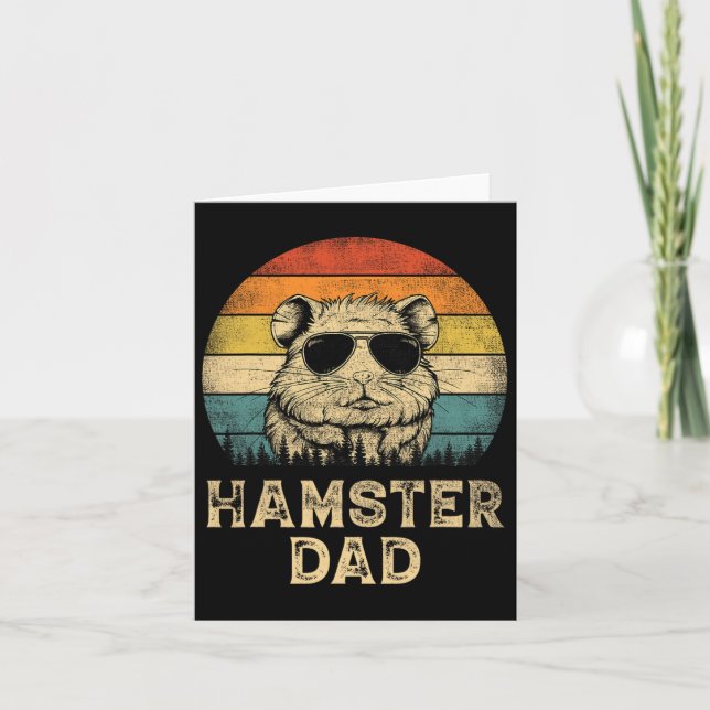 Retro Hamster Pappa Hamster Älskare Pappa Fader#39 Kort (Framsida)