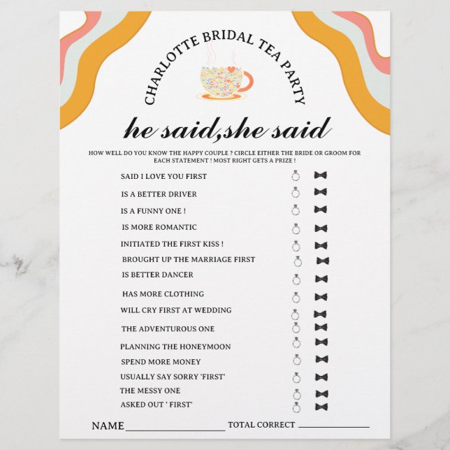 Retro Han sa Hon sa Bröllopste Bröllopsfestspel  Reklamblad (Framsidan)