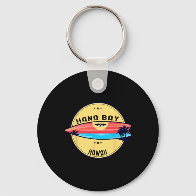 Retro Hana Y Hawaii Beach Surfing  Nyckelring (Framsida)