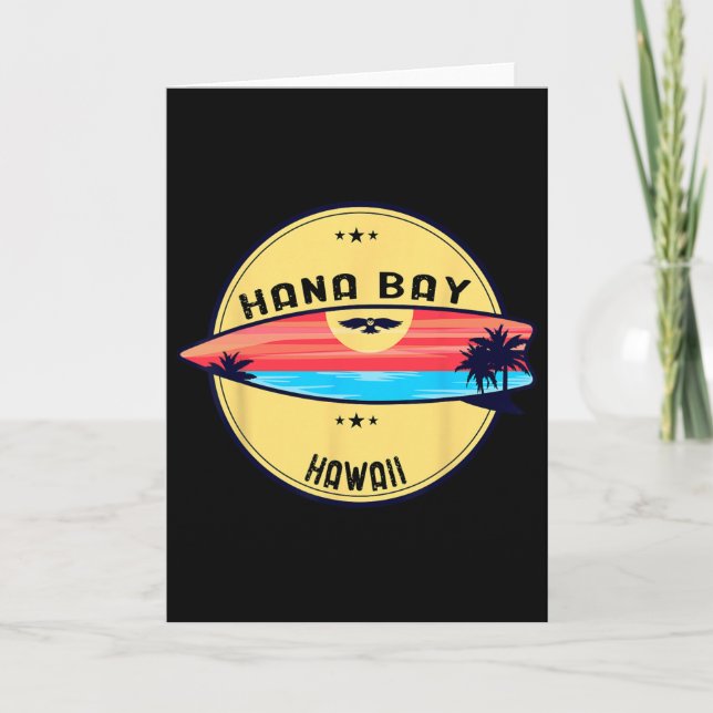 Retro Hana Y Hawaii Strand Surfing  Kort (Framsida)
