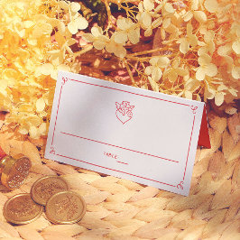 Retro Hand Drawn Cupid  Wedding Guest Table Number Placeringskort