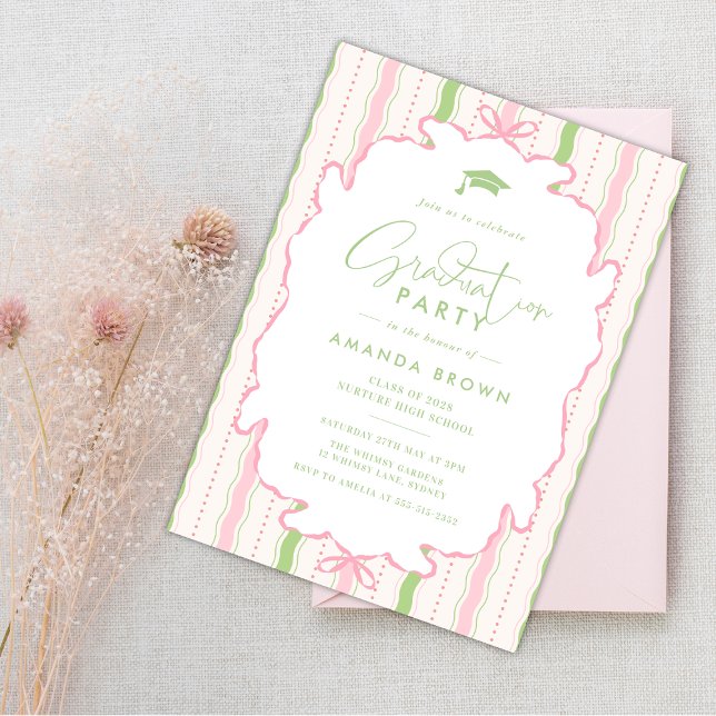 Retro Hand Drawn Grad Party 2026 Inbjudningar (Skapare uppladdad)