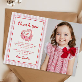 Retro Hand Drawn Valentine First Birthday Photo Tack Kort