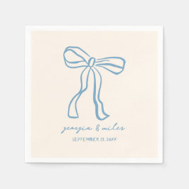 Retro Hand Drawn Wedding Napkins Pappersservett