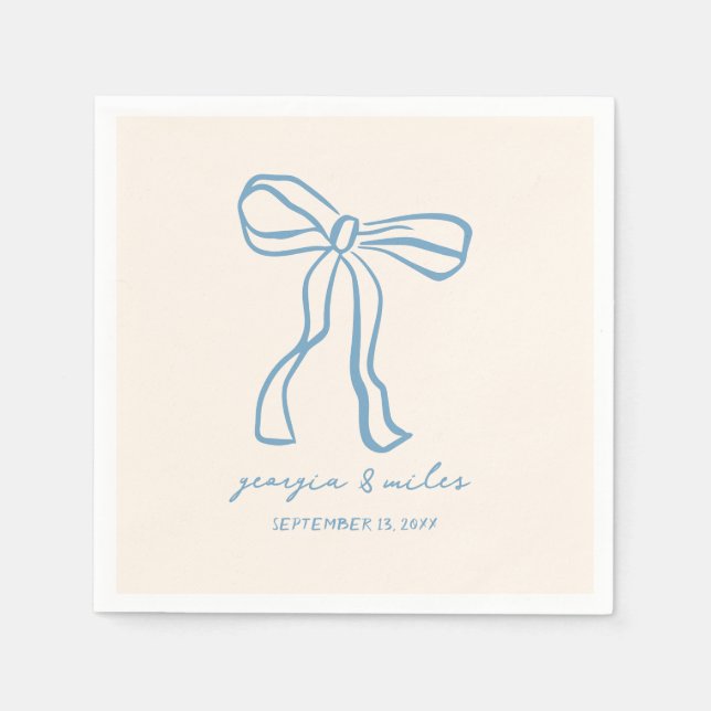 Retro Hand Drawn Wedding Napkins Pappersservett (Framsidan)