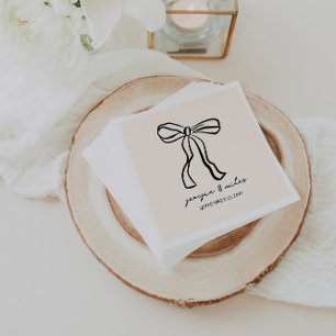 Retro Hand plockade Bröllop Napkins Pappersservett