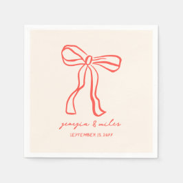 Retro Hand plockade Bröllop Napkins Pappersservett