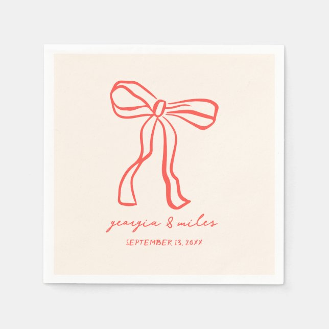 Retro Hand plockade Bröllop Napkins Pappersservett (Framsidan)