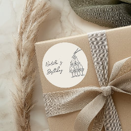 Retro Hand plockade Champagne Torn Födelsedagsfest Runt Klistermärke