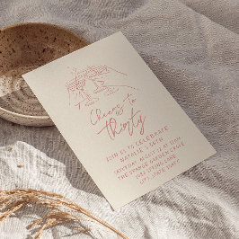 Retro Hand plockade Chef till 30 30års födelsedag Inbjudningar