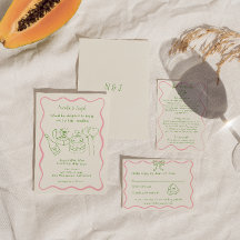 Retro Hand plockade Colorful Funky Modern Bröllop