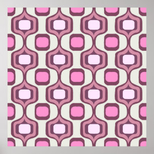 Retro Hand plockade Geometric Square Mönster - min Poster