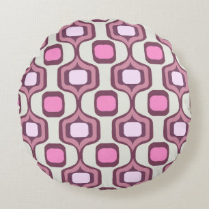 Retro Hand plockade Geometric Square Mönster - min Rund Kudde