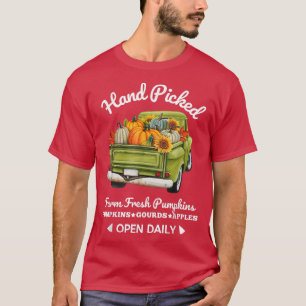 Retro Hand plockade pumpkin Lastbil under hösten h T Shirt