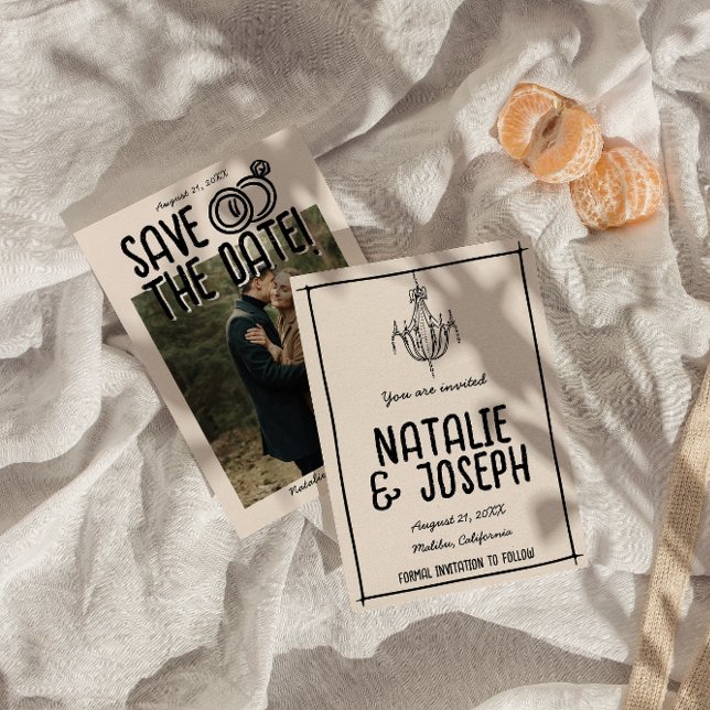 Retro Hand plockade Quirky Unique Photo Boho Bröll Spara Datumet (Skapare uppladdad)