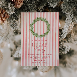 Retro Hand plockade Red Grönt God jul, Party Inbjudningar
