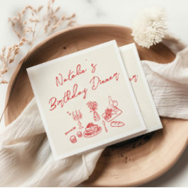 Retro Hand plockade Roligt Birthday Milstone Midst Pappersservett