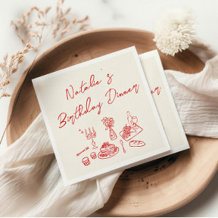 Retro Hand plockade Roligt Birthday Milstone Midst Pappersservett