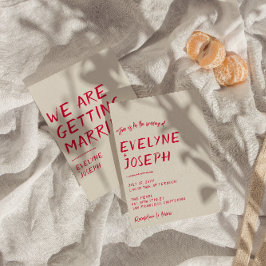 Retro Hand-skriftlig färgfull Modern Funky Bröllop Inbjudningar