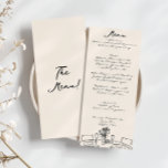 Retro Hand skriftlig ritad Quirky Roligt Bröllop Meny<br><div class="desc">En färglös funky,  modern svartvit bröllop-middagsmeny. Med chic är det mallutformat för grå,  mjölkaktig bakgrund och svarthandsskriven typografi. Med bordsartiklar Hand plockade på grund. En Perfekt och matchning med hela sviten.</div>