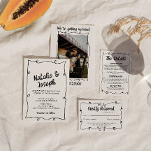 Retro Hand - skriven unik modern Ram Bröllop