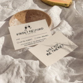 Retro Hand-skrivet ritat glas Quirky Bröllop OSA Kort