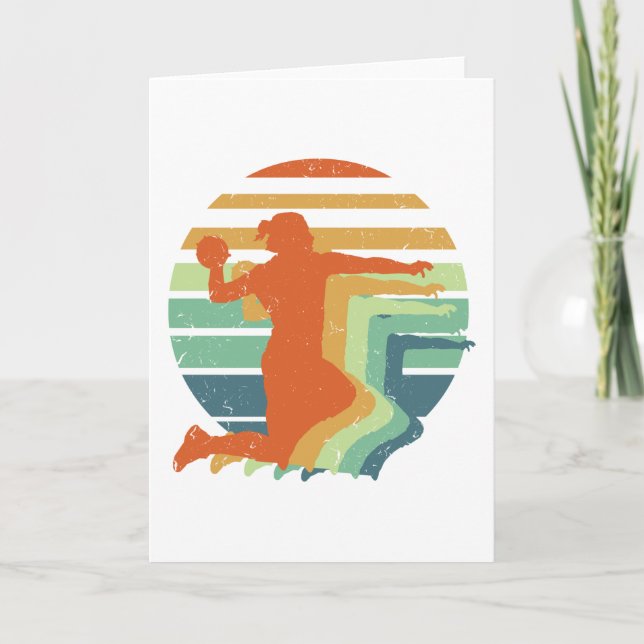 Retro Handball Sports - Handball Player Goalkeeper Kort (Framsida)