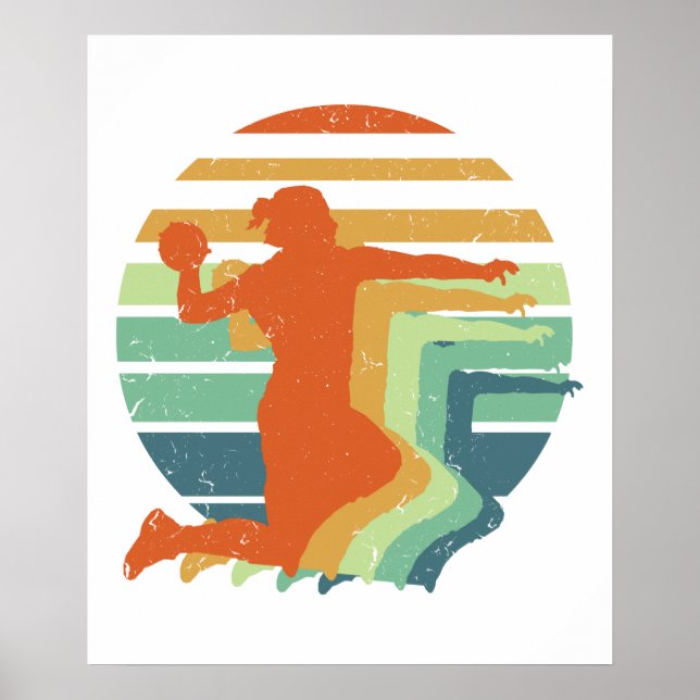 Retro Handball Sports - Handball Player Goalkeeper Poster (Framsidan)