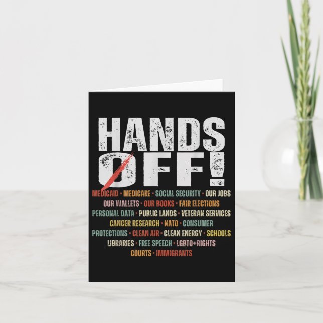 Retro Händer av Protest Public Lands Medicare Patr Kort (Framsida)