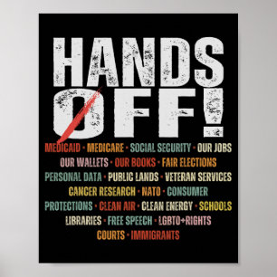 Retro Händer av Protest Public Lands Medicare Patr Poster