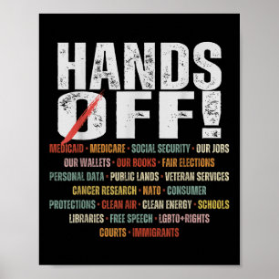 Retro Händer av Protest Public Lands Medicare Patr Poster