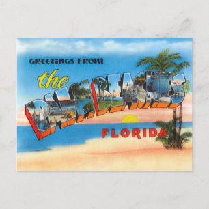 Retro Handflatan Beach, Florida Travel Vykort