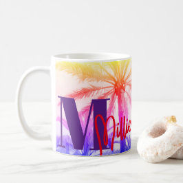 Retro Handflatan Sunset - Personlig Namn Kaffemugg
