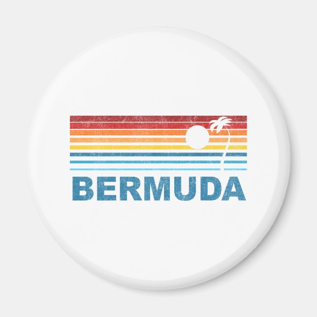Retro Handflatan Träd Bermuda Magnet (Framsidan)