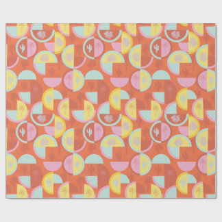 Retro Handflatan Vår Cactus Gift Wrap Paper Presentpapper