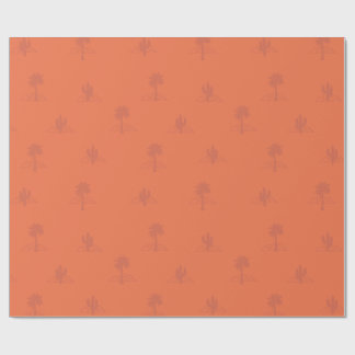 Retro Handflatan Vår Cactus in Earthy Färg Presentpapper
