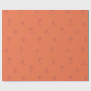 Retro Handflatan Vår Cactus in Earthy Färg Presentpapper