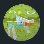 Retro Handflatan Vår House Dart Board Piltavla<br><div class="desc">Detta hus i Retro Handflatan med Car Dart Board är ett halvsekel av modern älskare dröm. Den minimalistiska konstdesignen har en elegant orange och ett glashus med en dramatiskt saktande bockmarksform i tak. Den röda dörren förskjuter den orange stenplanteraren fylld med grön och den dekorativa turkosen cinderblock privacy skärm. Staggerade...</div>