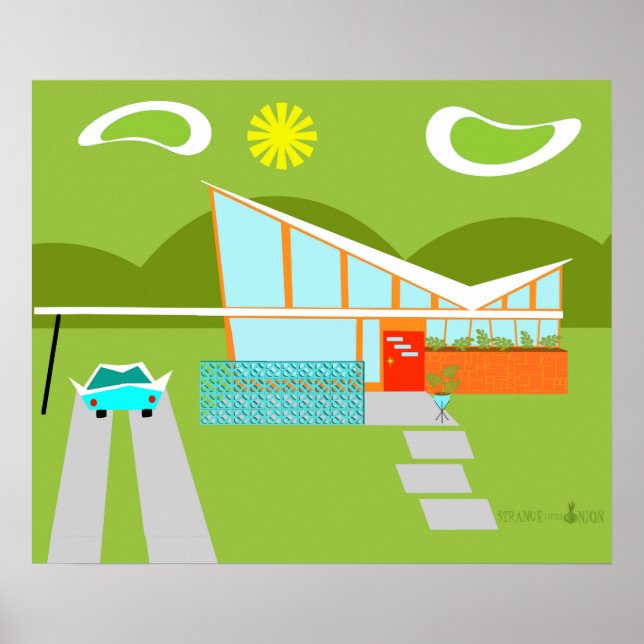 Retro Handflatan Vår House Poster (Framsidan)