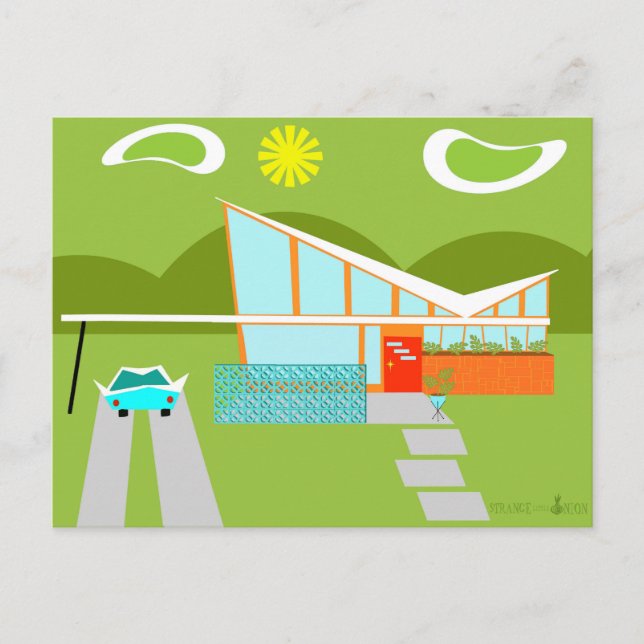 Retro Handflatan Vår House-vykort Vykort (Framsida)