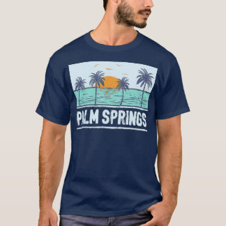 Retro Handflatan Vår Kalifornien Tropical Sunset T Shirt