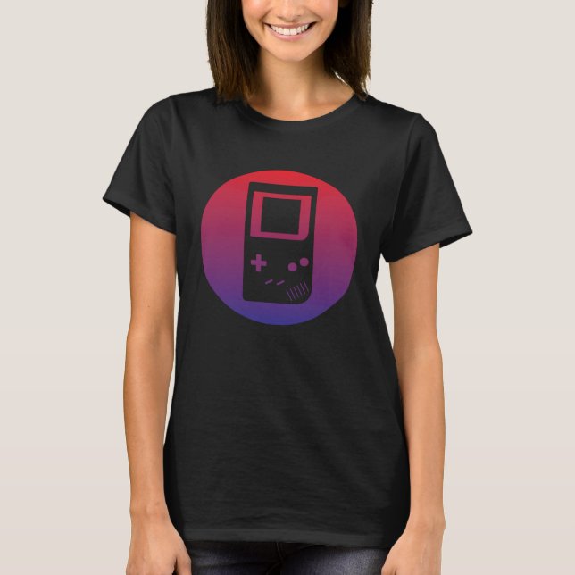 Retro Handheld Gaming Console  Gamer Dad Apparel T Shirt (Framsida)