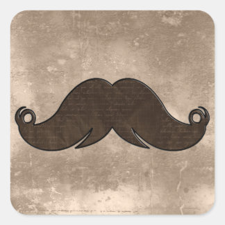 Retro Handlebar Mustache Fyrkantigt Klistermärke