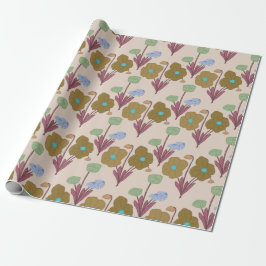 Retro Handrawn Rustic Flowers Presentpapper