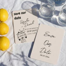 Retro Handritad Fet Nygifta Bil Bröllop