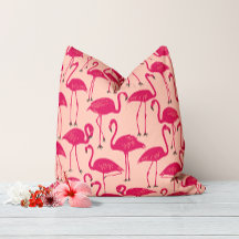 Retro Handritad Flamingo | Tropiskt Mönster Rosa