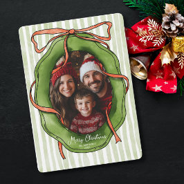 Retro Handritad God Jul Familjefoto Inbjudningar