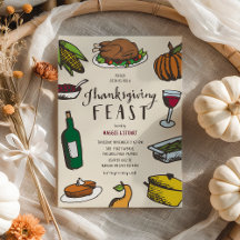 Retro Handritat Thanksgiving Firande